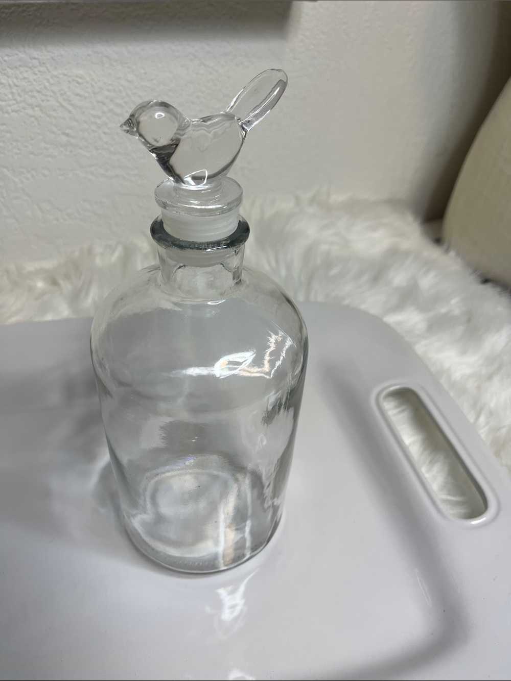 Clear Glass Bottle with Winged Glass Stopper - Picture 3 of 3